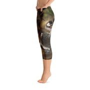 Grey Crowned Crane Capri Leggings